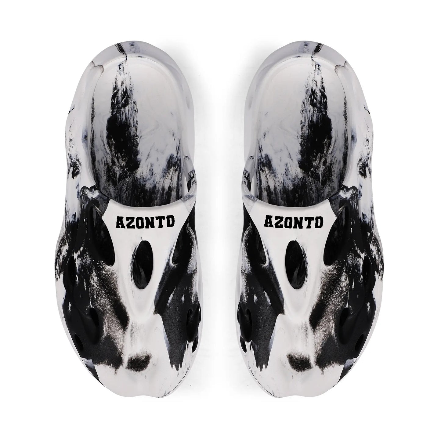 AZONTO Leisure EVA Two-tone Hollow Out Clogs with Custom Name Logo Sandals