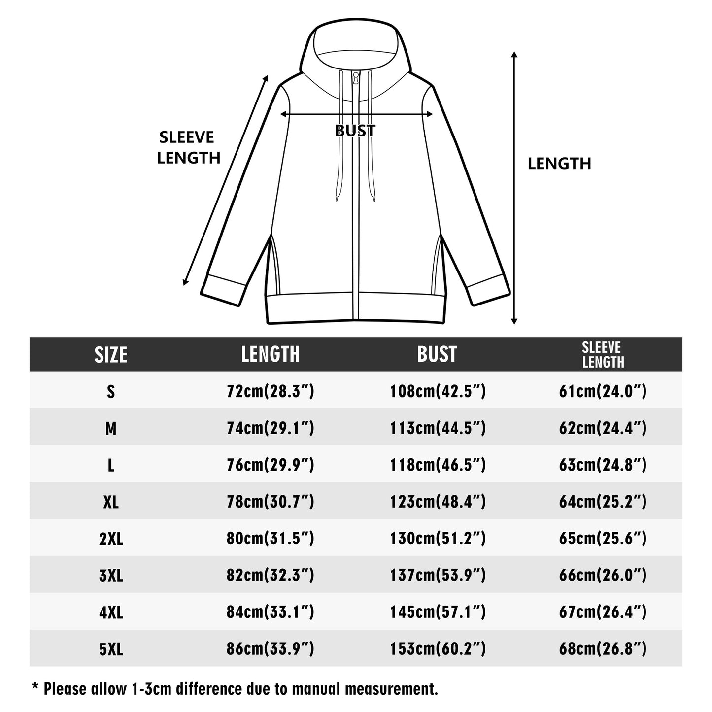 Adult Full Zip Turtleneck Hoodie Streetwear