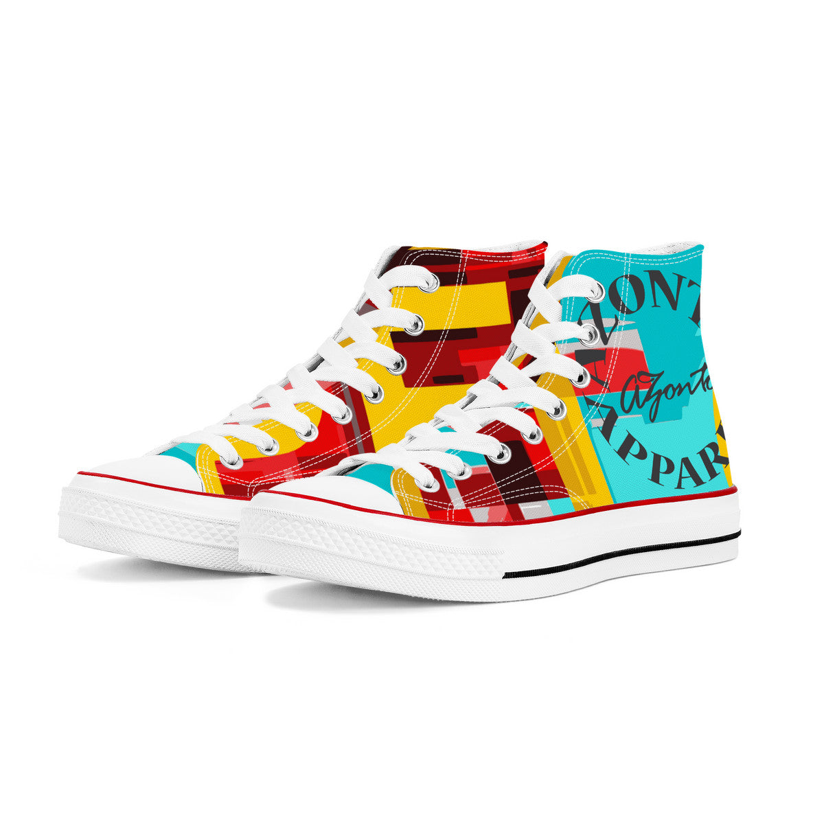 I LOVE PERMACUTLURE D70 High Top Canvas Shoes - White