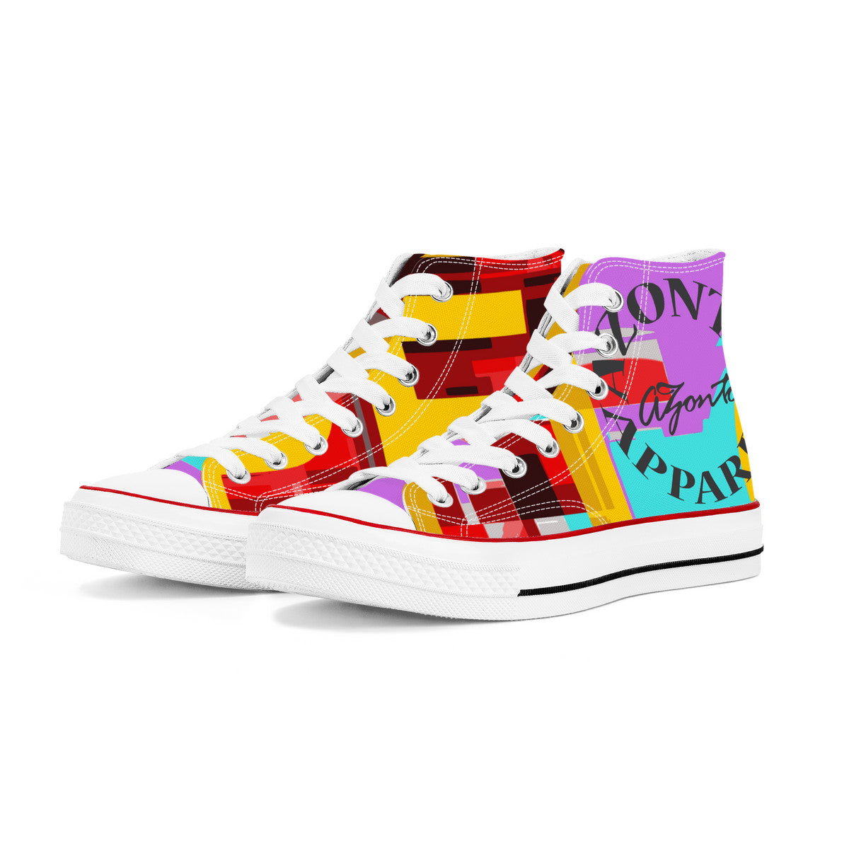 I LOVE PERMACUTLURE D70 High Top Canvas Shoes - White