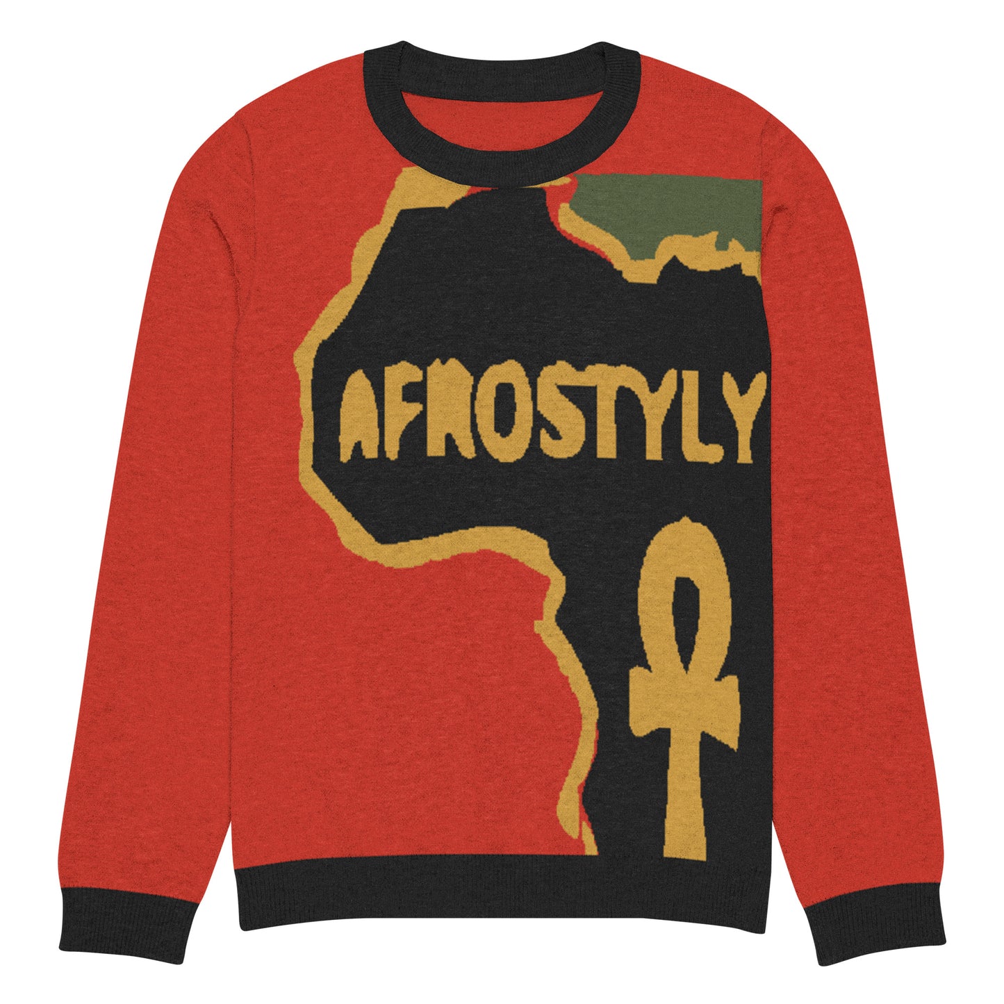 AFROSTYLY Knitted crew neck sweater