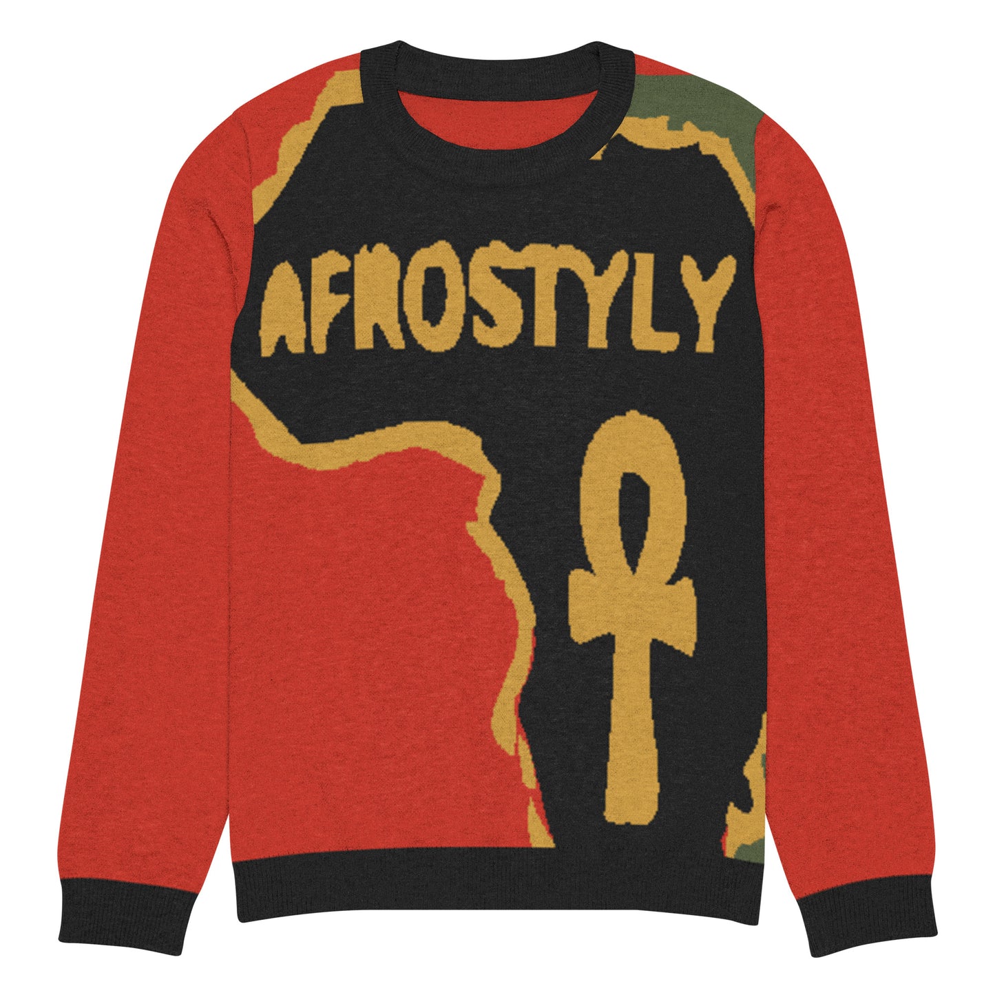 AFROSTYLY Knitted crew neck sweater