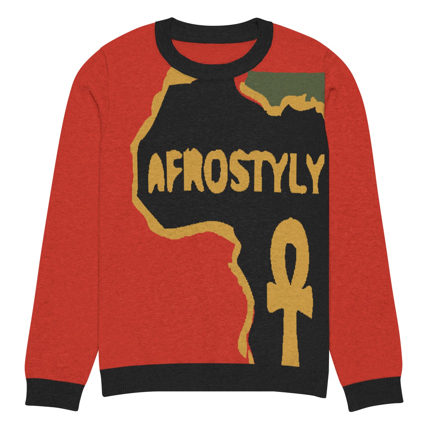 AFROSTYLY Knitted crew neck sweater