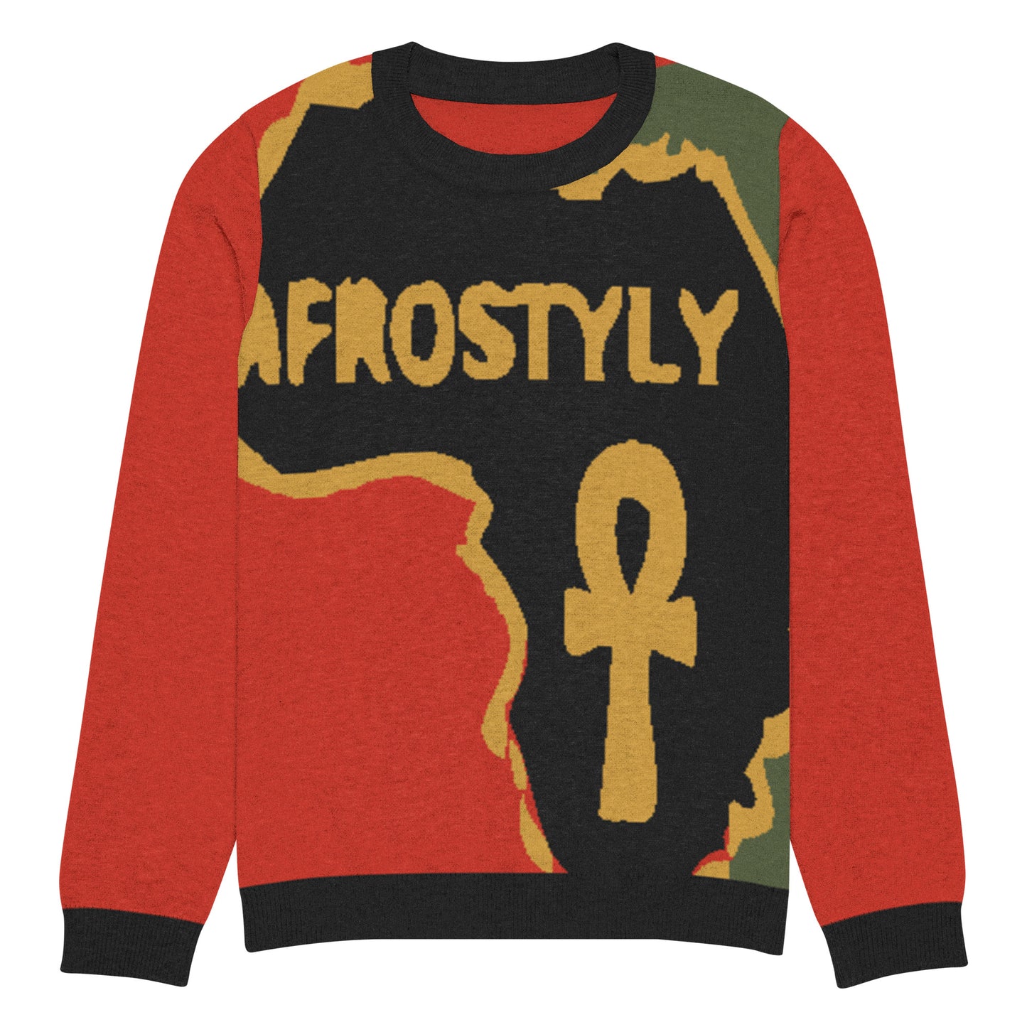 AFROSTYLY Knitted crew neck sweater