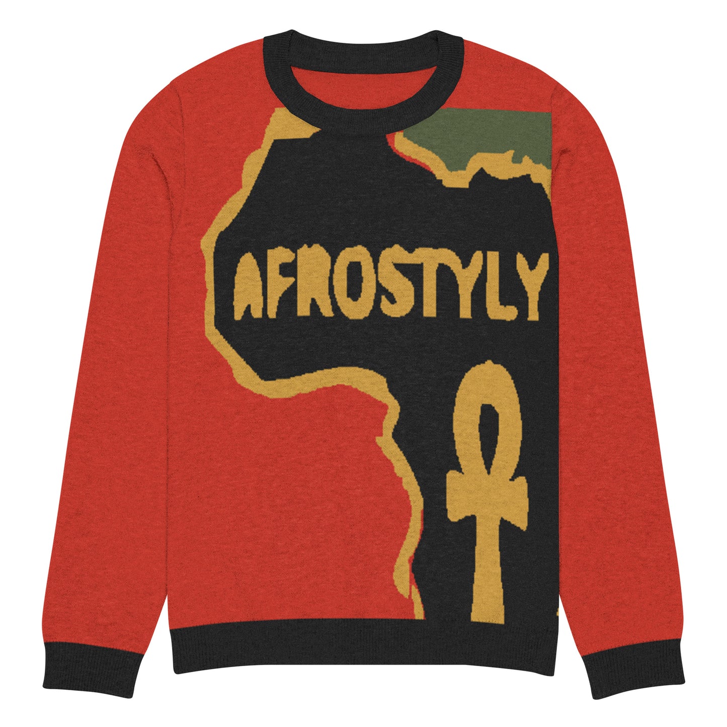 AFROSTYLY Knitted crew neck sweater