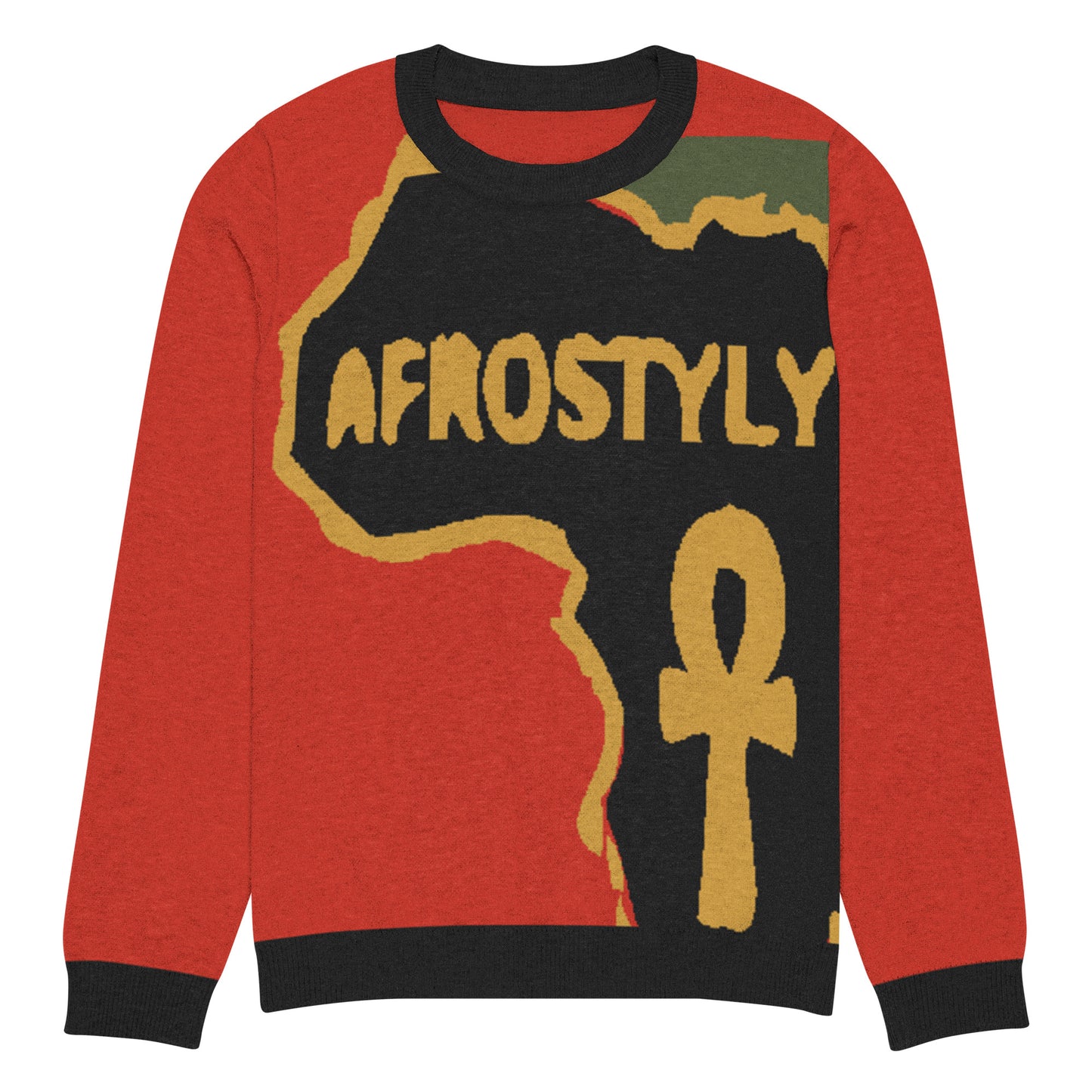 AFROSTYLY Knitted crew neck sweater