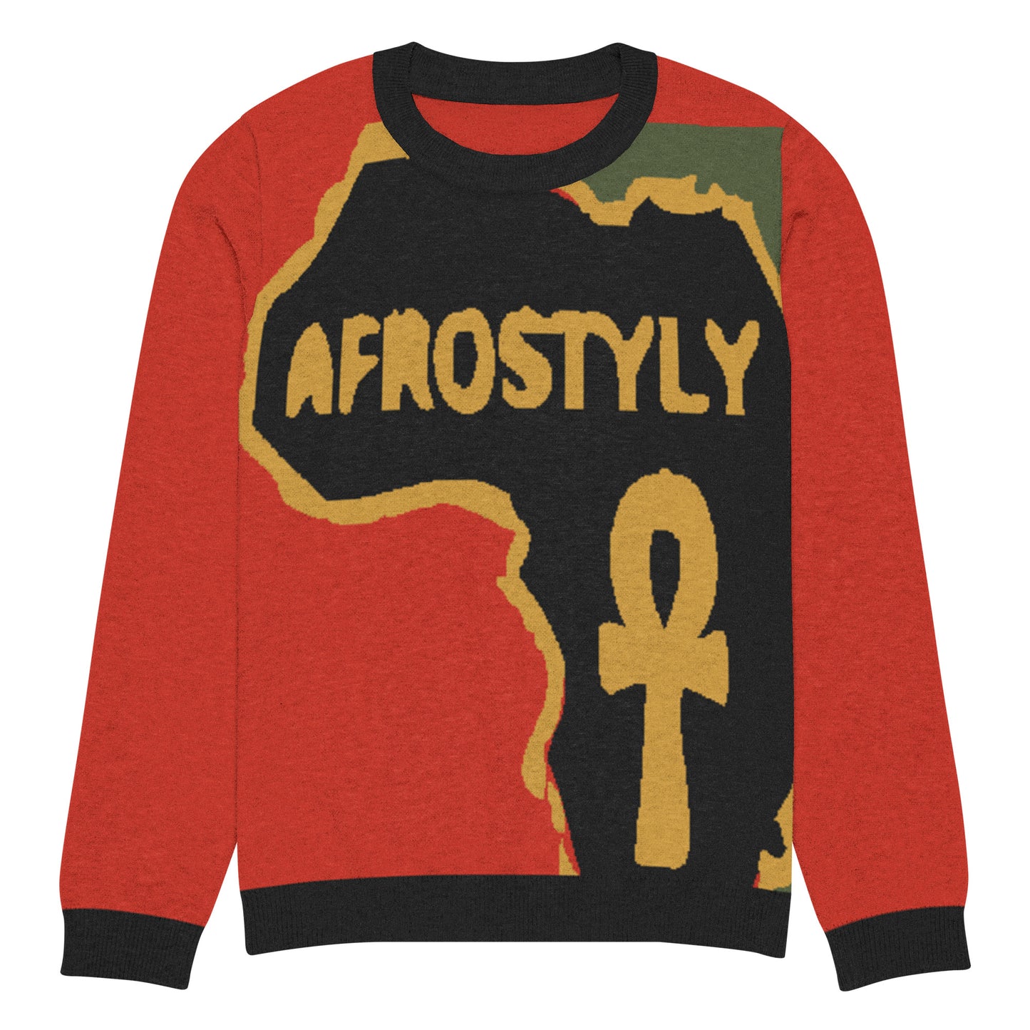 AFROSTYLY Knitted crew neck sweater