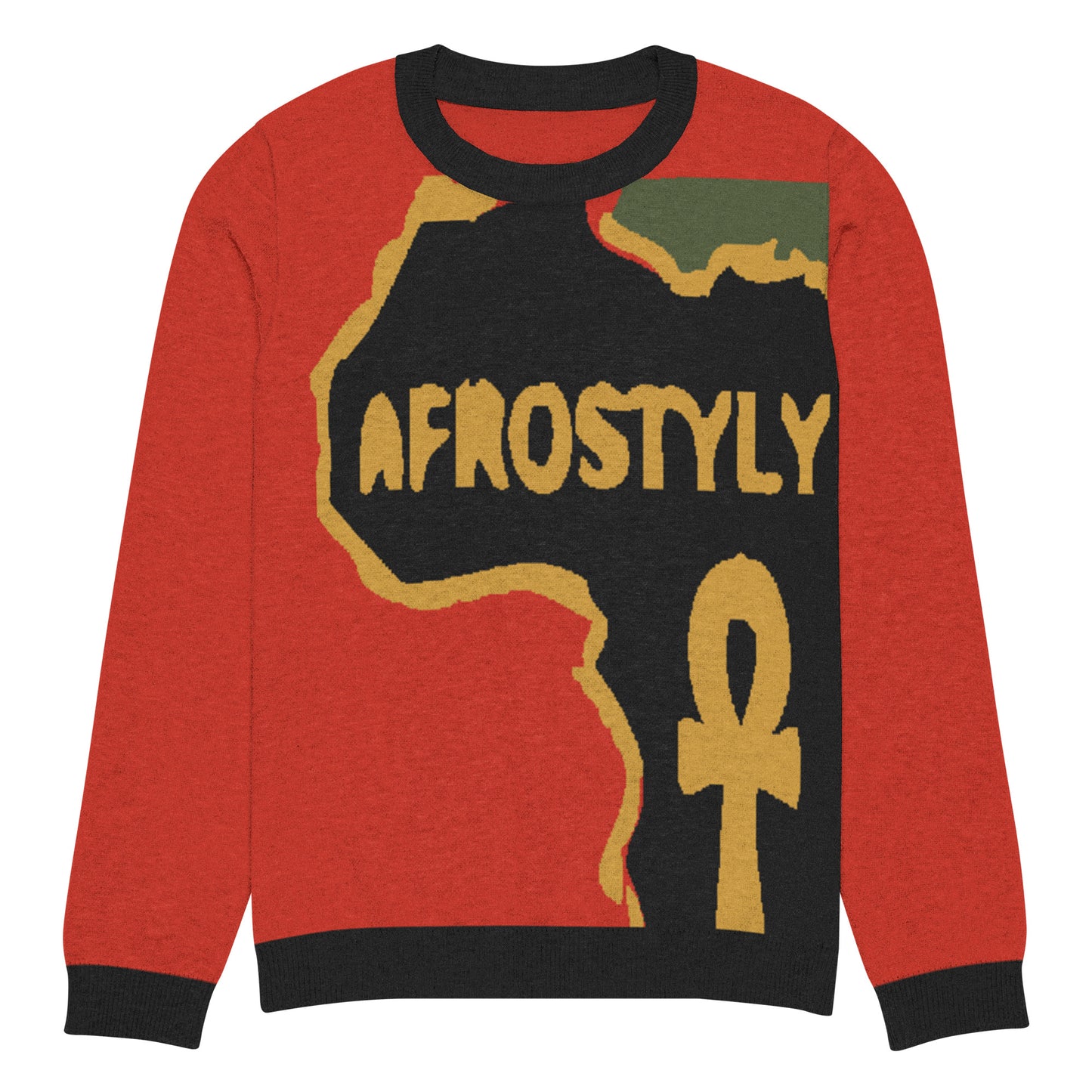 AFROSTYLY Knitted crew neck sweater