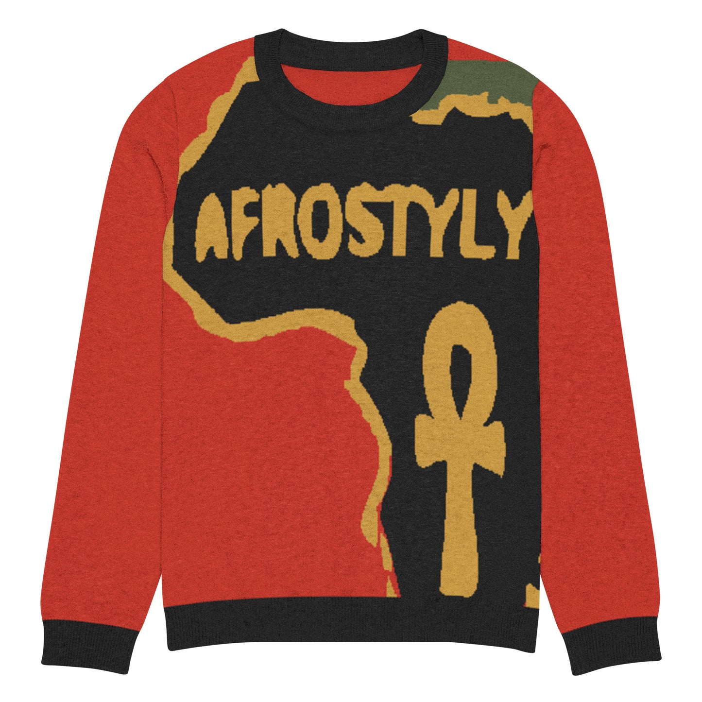 AFROSTYLY Knitted crew neck sweater