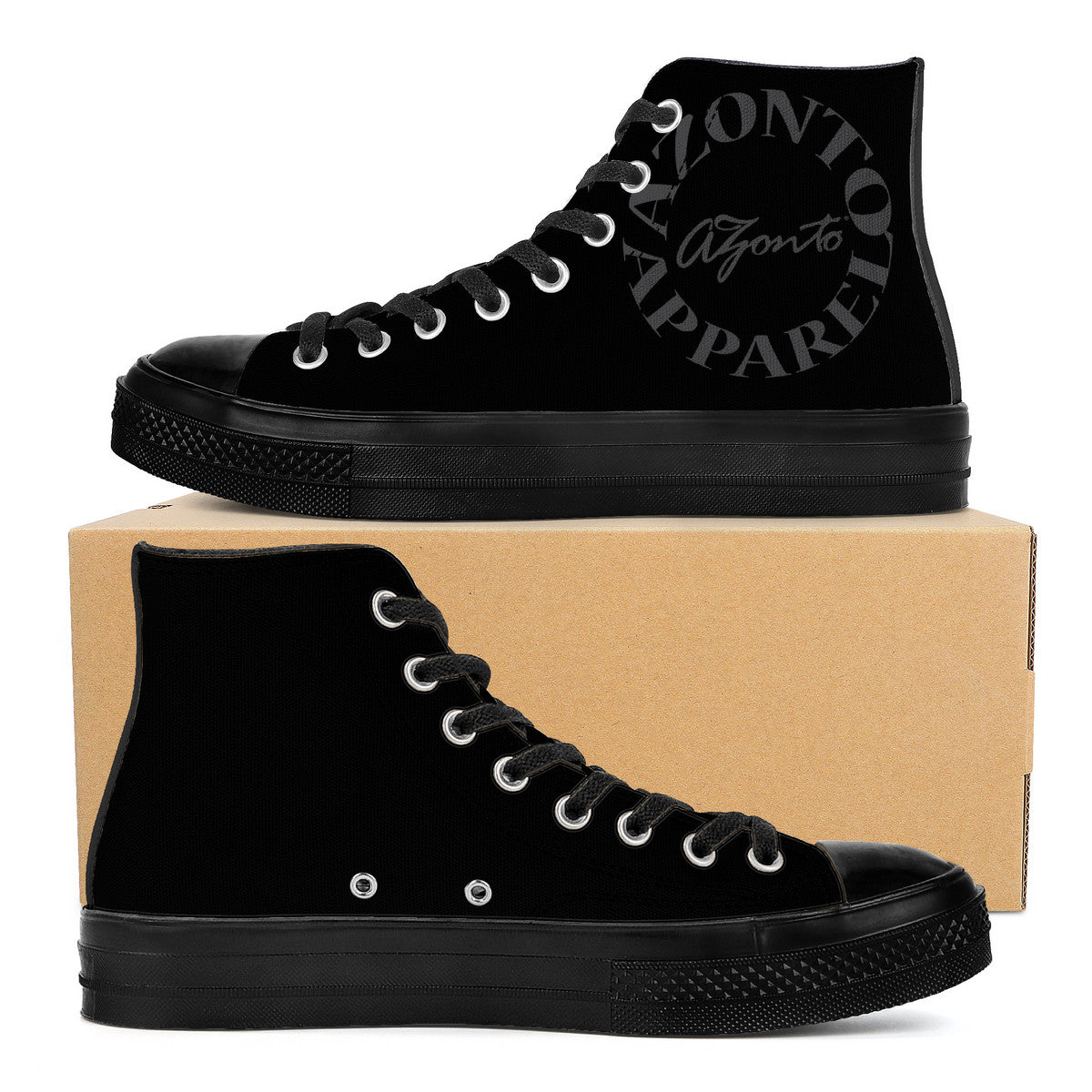 AZONTO SF_D71 High Top Canvas Shoes - Black