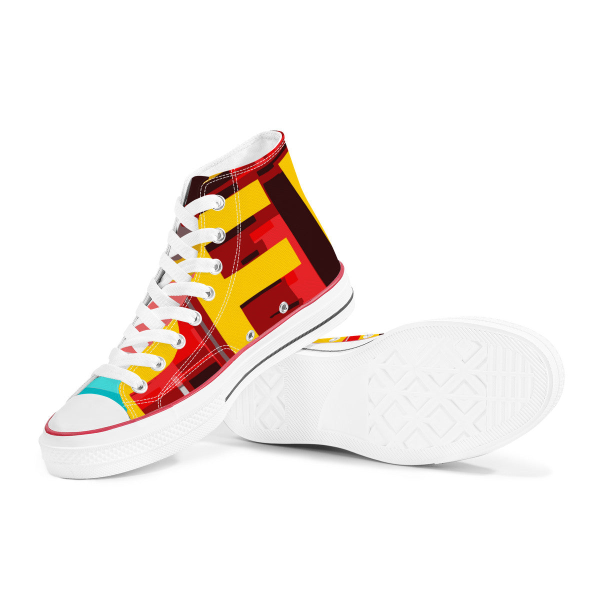 I LOVE PERMACUTLURE D70 High Top Canvas Shoes - White