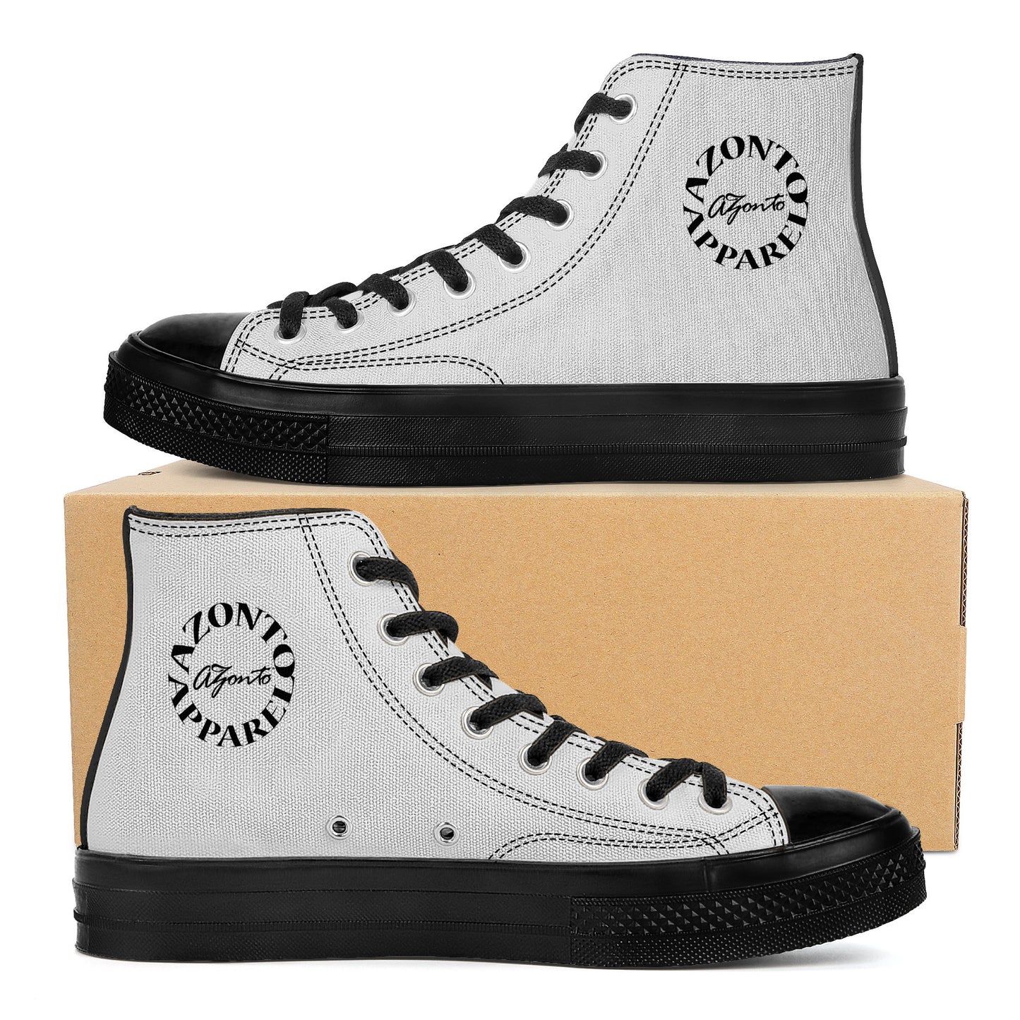 AZONTO High Top Canvas Shoes - Black