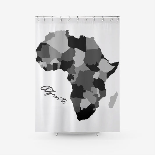 AZONTO Textured Fabric Shower Curtain
