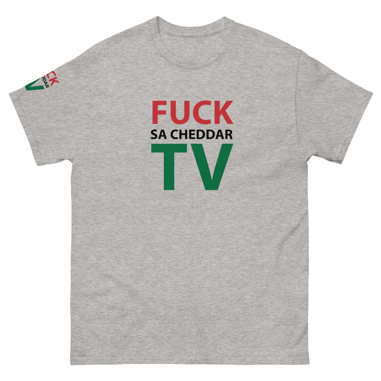FUCK SA-CHEDDAR TV Men's classic tee