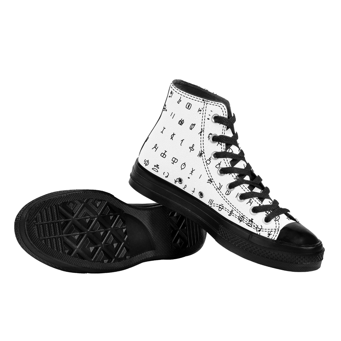 AZONTO TRADITION High Top Canvas Shoes - Black