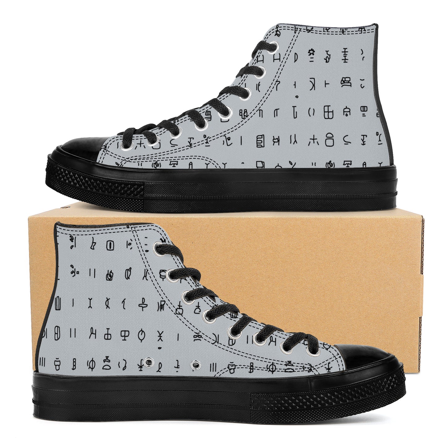 AZONTO TRADITION High Top Canvas Shoes - Black